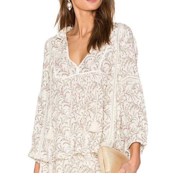 ba&sh Cream and Pink Blouse - Picture 1 of 12